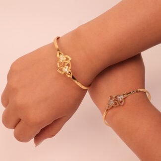 Flower & Large Diamond Bangles Suitable For Special Occasions