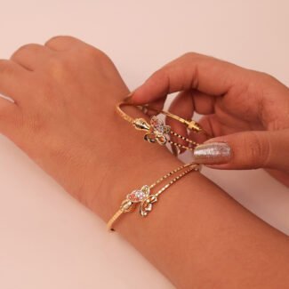 Butterfly design with colourfull stone Bangles Suitable For Special Occasions