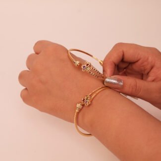 Gold-plated Adjustable Kadli Bangles