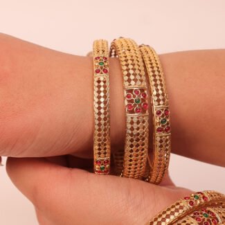 Luxury Gold Plated Pure Brass Bangles for Women | Bangles Set  of 6