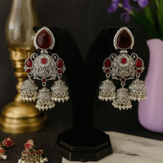 Traditional Red Dangler Earrings