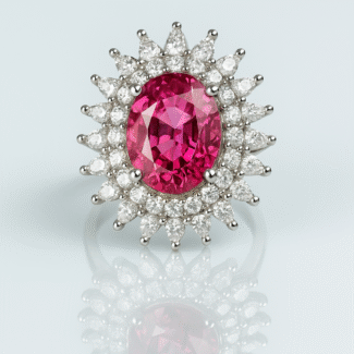 Pink Sapphire Sunburst Cocktail Ring
