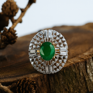 Emerald Green Solitaire Cocktail Ring