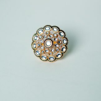 Royal Polki Kundan Round Ring