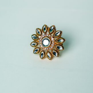 Floral Kundan Polki Ring