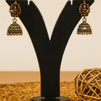 Antique Gold-Plated Temple Jhumkas