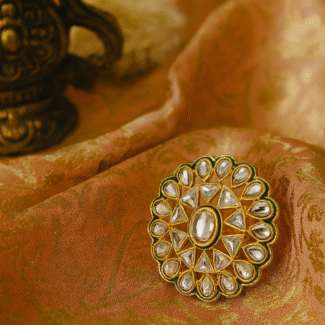 Elegant Kundan Polki Statement Ring