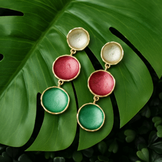 Elegant Triple-Tone Statement Earrings